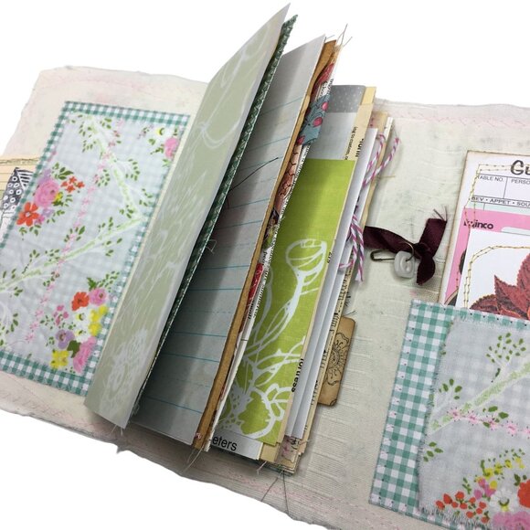 Writing Junk Journal Vintage Style Fabric Cover Diary Includes Ephemera No 10 u - Picture 6 of 10